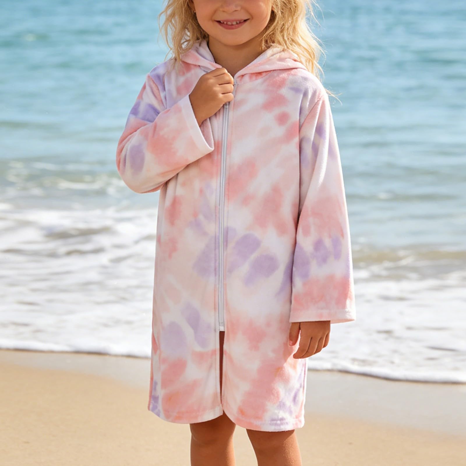Costume da Bagno Rash Guard per Bambine con Cappello sovrapposto, Stile Canotta Stampata, giocoso con Protezione Solare per Spiaggia