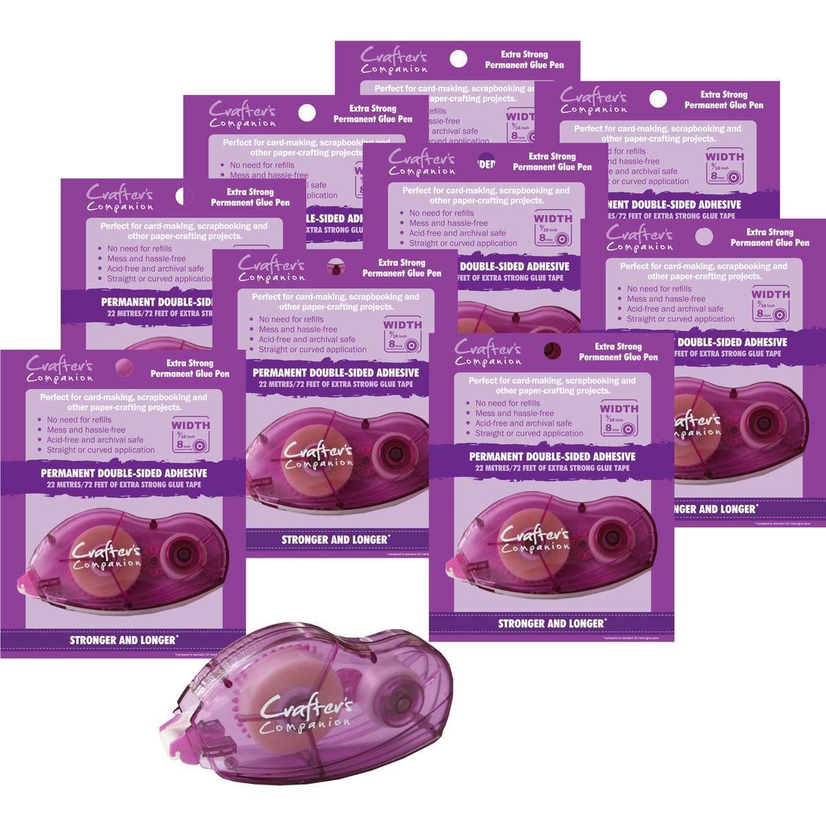 Crafter's Companion Purple Permanent Double Sided Tape Pen, (10)