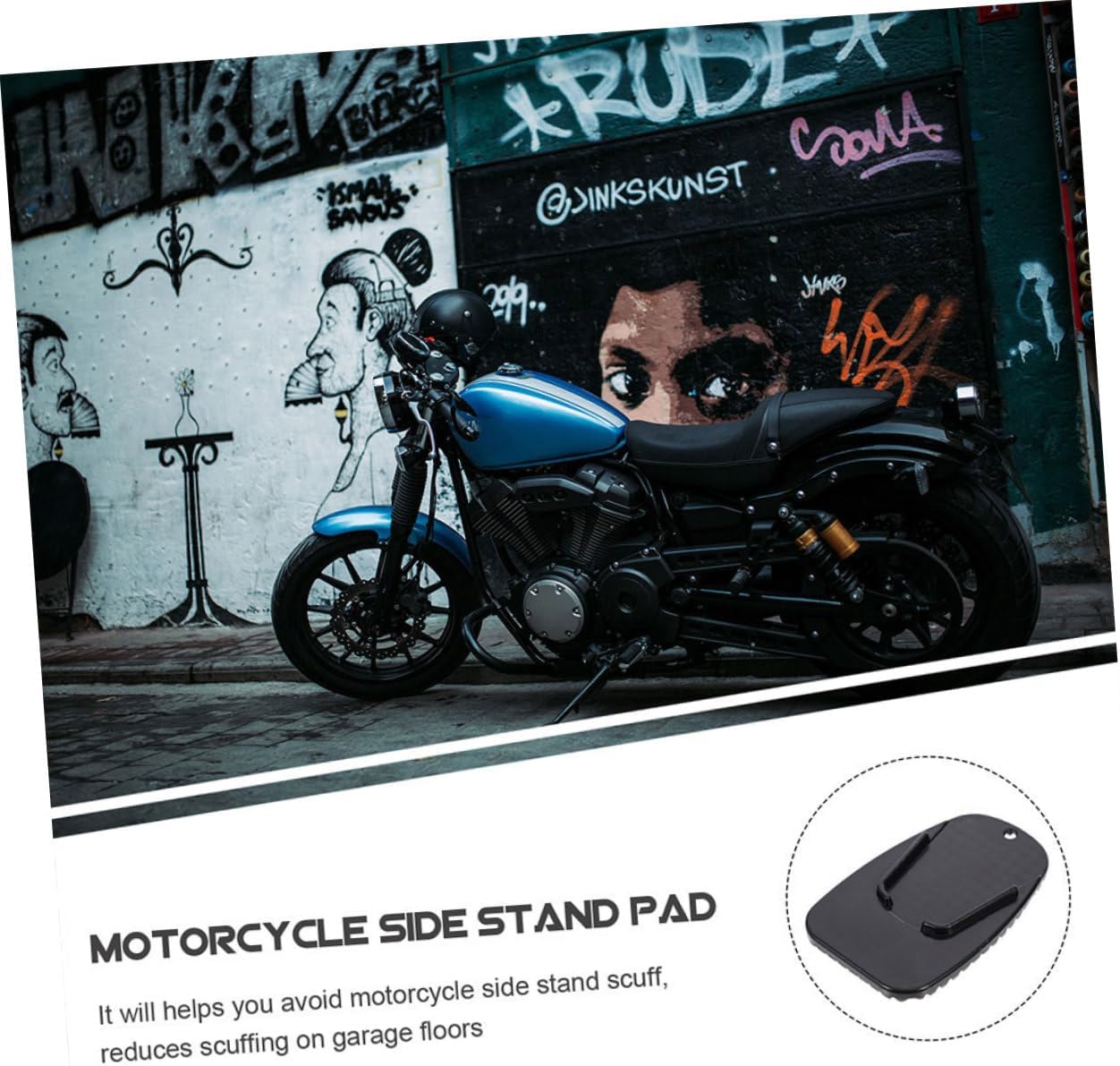 STOBAZA 8pcs Grips Motorcycle Kickstand Pad Wear-resistant Motorbike Support Cushion Foot Side Stand Pad