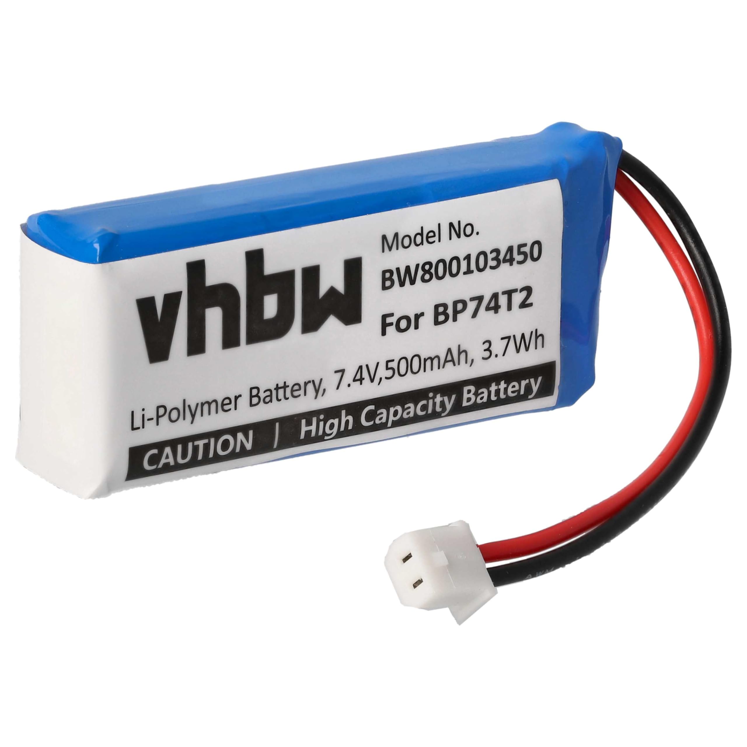 vhbw batteria compatibile con Dogtra 2302NCP, 2302NCP Transmitter trasmettitore portatile per collare per cani (500mAh, 7,4V, Li-Poly)