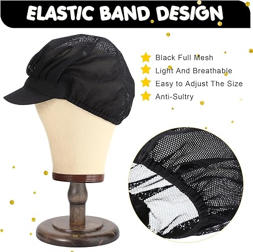 Miniatura 10 de 16 sombreros de chef para mujer redes para el cabello gorras de servicio de alimentos gorra de chef de cocina gorra de chef ajustable de malla