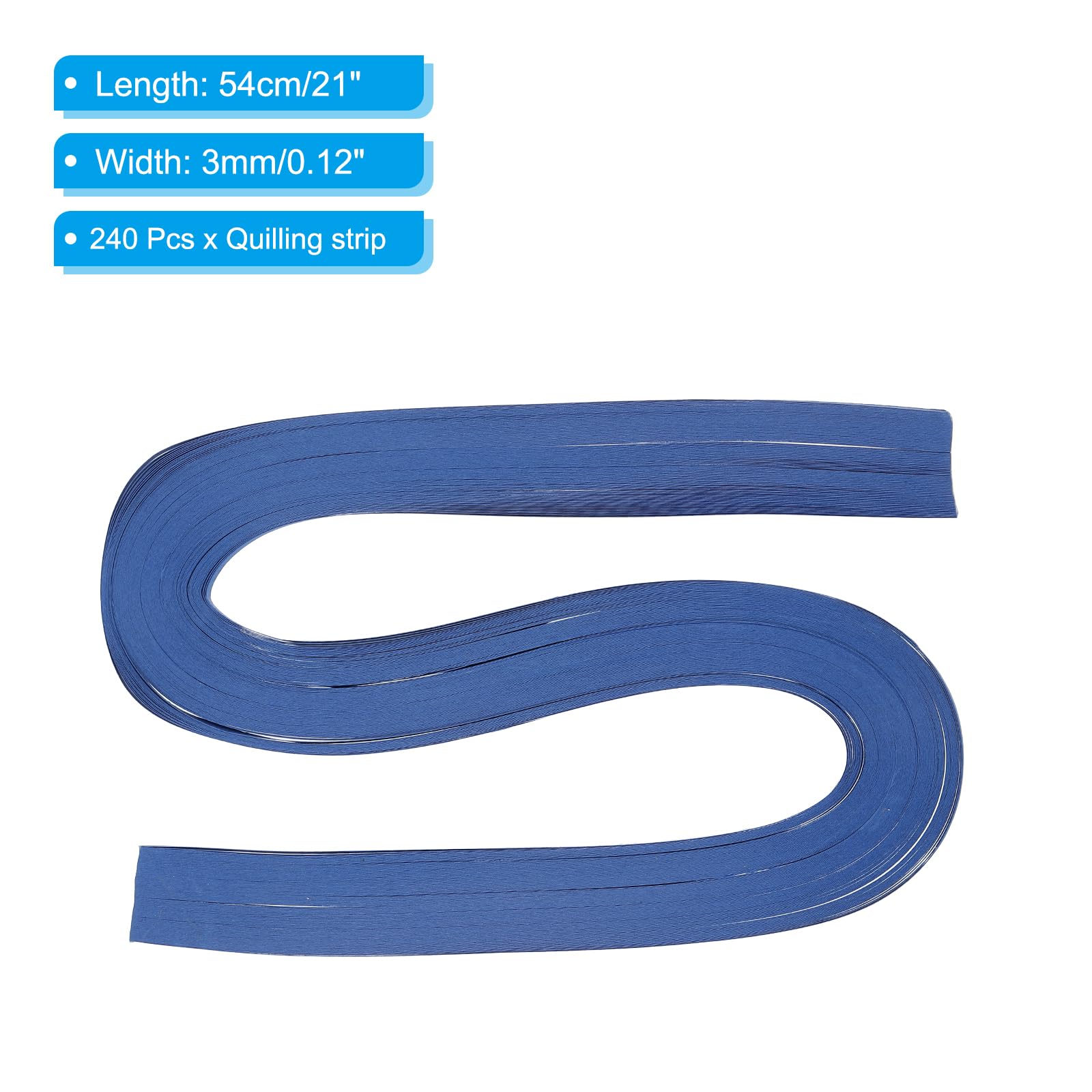PATIKIL 240pcs Quilling Strips Paper 3mm(1/8") 54cm Origami Paper Quilling Strip for Art DIY Hand Craft Christmas Medium Blue - Image 2