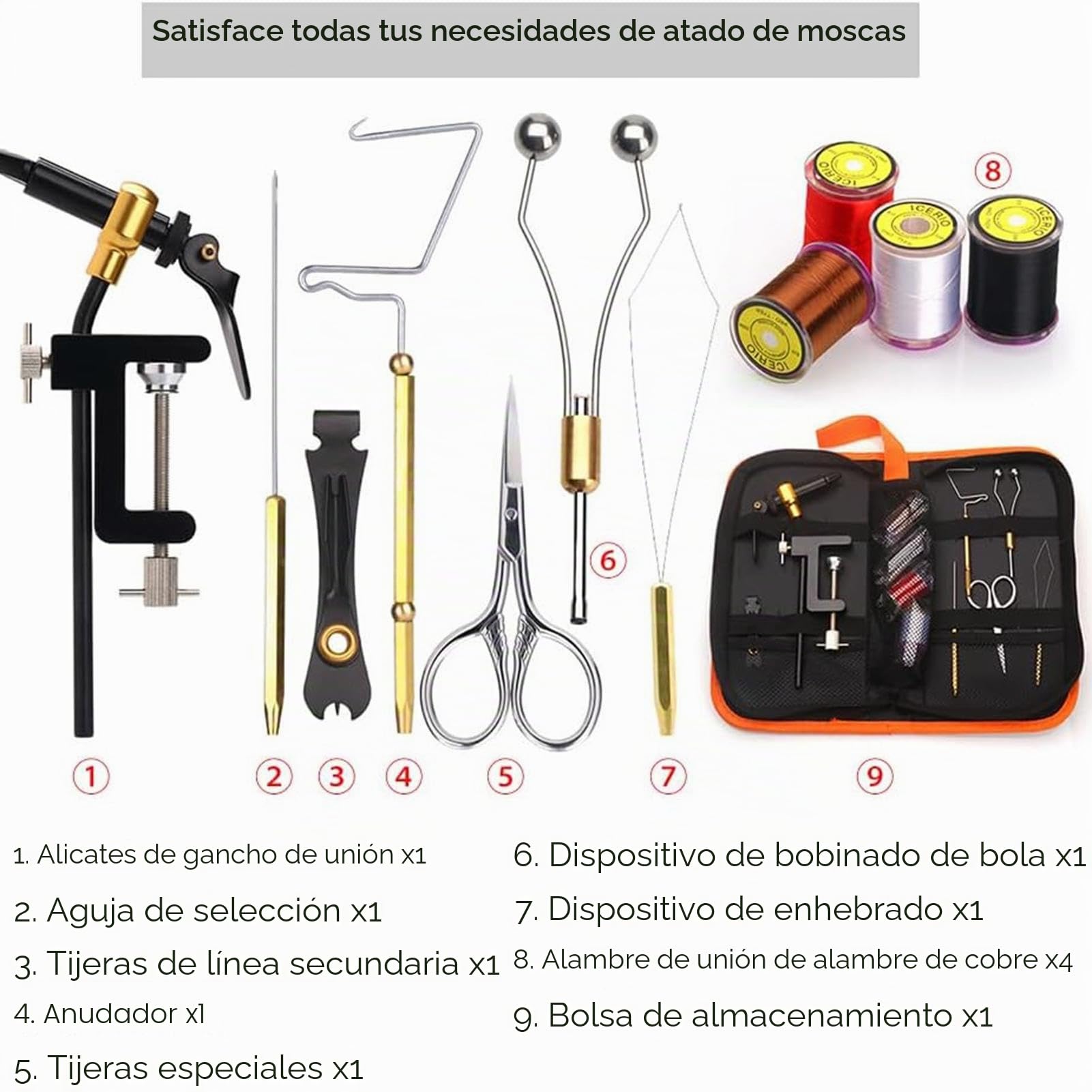 Kit De Herramientas De Montaje De Moscas, Kit De Fabricación De Señuelos De Pesca Con Mosca, Herramienta Portátil De Metal Para Crear Moscas