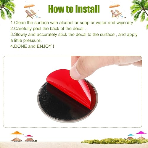 Miniatura 7 de Frienda Insignia de automóvil de 4 x 4 con clasificación de playa, emblemas 3D, emblemas redondos para automóvil, calcomanías compatibles con