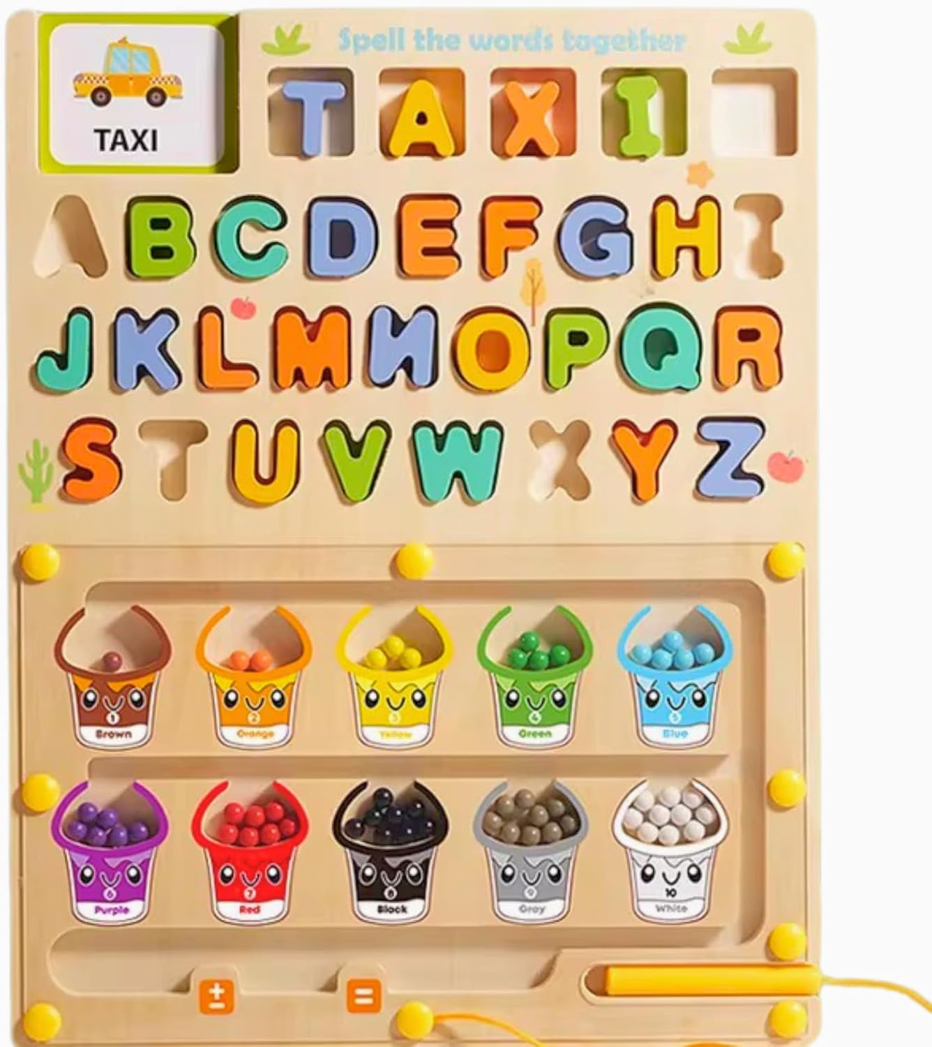 Magnetic Color & Number Maze Montessori Toys for 3 4 5 Years Old Girls Boys, Puzzle Board, Busy Board Game, Toddler Fine Motor Skills Toy & Preschool Learning Activities, Birthday Gift for Kids