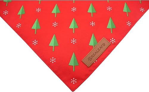 Miniatura 5 de Realeaf Bandanas navideñas para perros, paquete de 2, bufanda reversible roja y verde para perros de Navidad para niños y niñas, tela duradera de