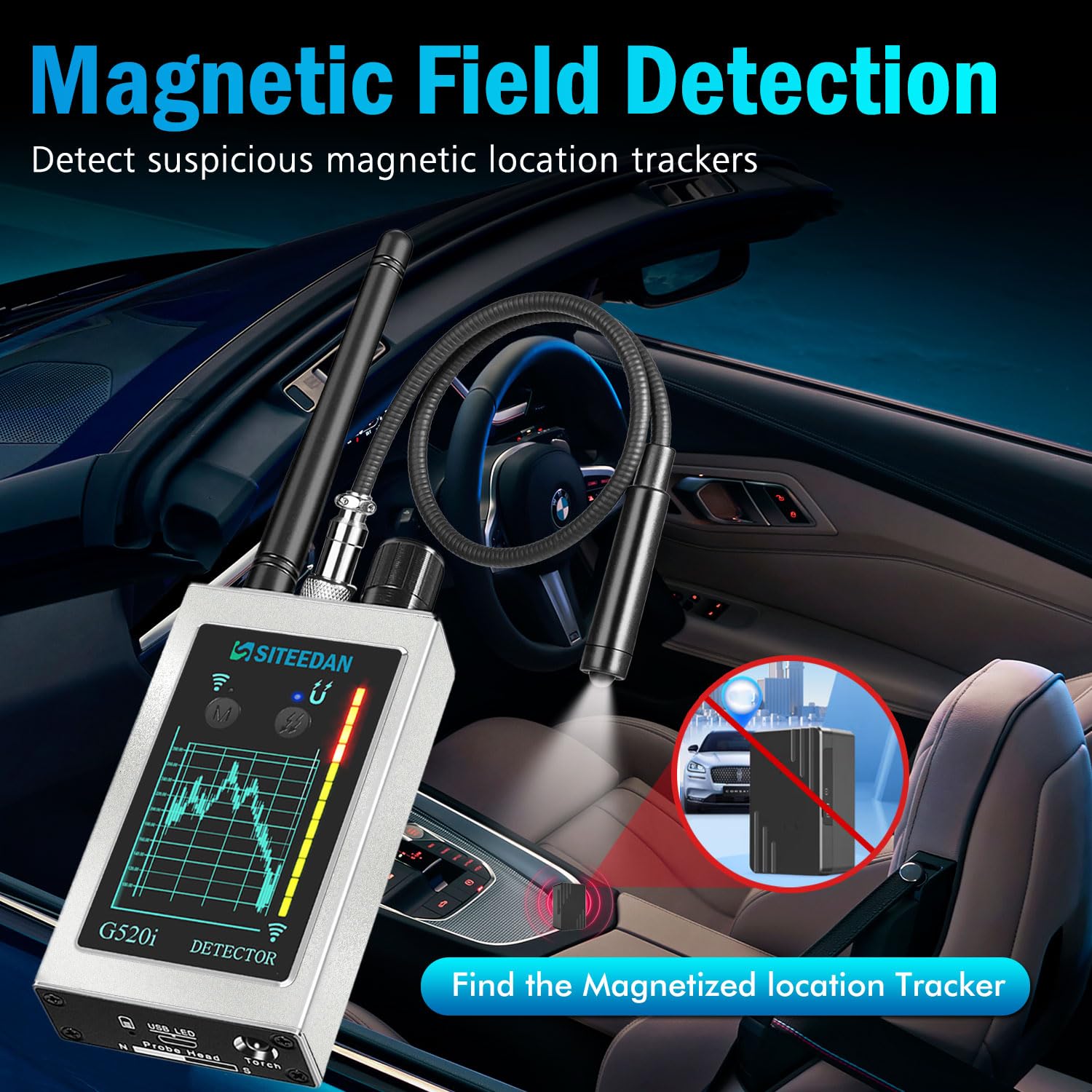 Detector de dispositivos ocultos, detector de cámara oculta para protección de privacidad