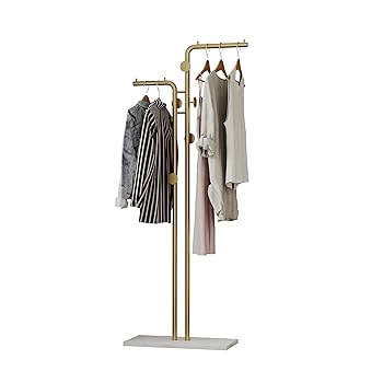 HKaikzo Double-pole Coat Rack Freestanding, Modern Metal