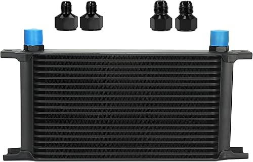 Ucreative 19 filas 10AN AN10 aluminio motor transmisión aceite enfriador kit placa apilada con 6AN 8AN adaptador universal motor transmisión