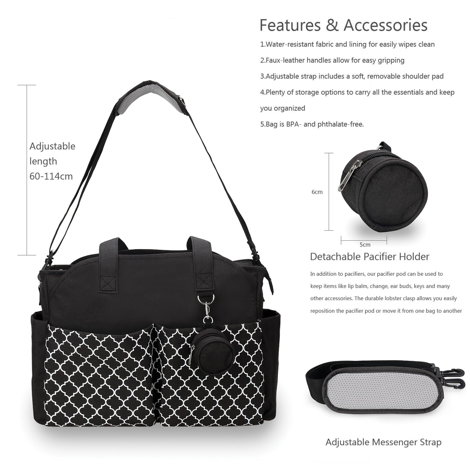 Sac à bandoulière de grande capacité pour maman, maman, bébé, sac à main d'allaitement, sac à langer portable, sac à dos de voyage, sac à bandoulière