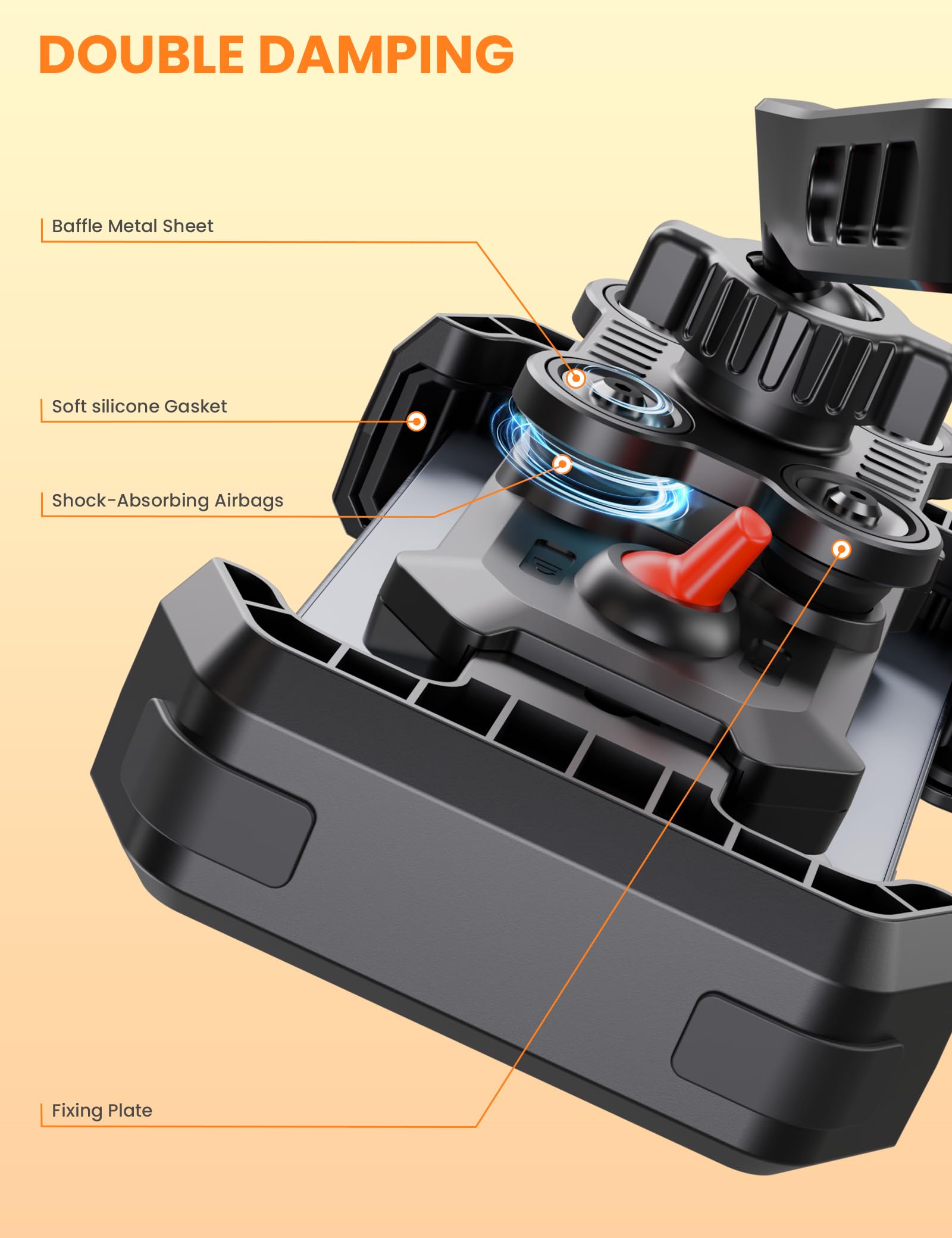 Grefay Support Téléphone Moto Support Telephone Scooter[Double Amortissement des Vibrations] Support Téléphone pour Rétroviseur Moto avec Rotation à 360° pour Smartphone de 5,1-6,8 Pouces