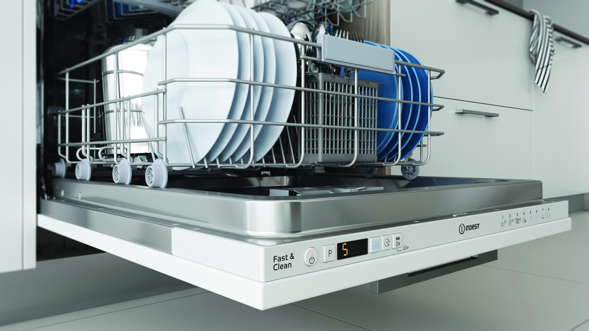 Lavastoviglie A Incasso I3ID534A A Scomparsa Totale, 60 Cm, 14 Coperti, 8 Programmi, 44 dB, Partenza Ritardata, Classe D