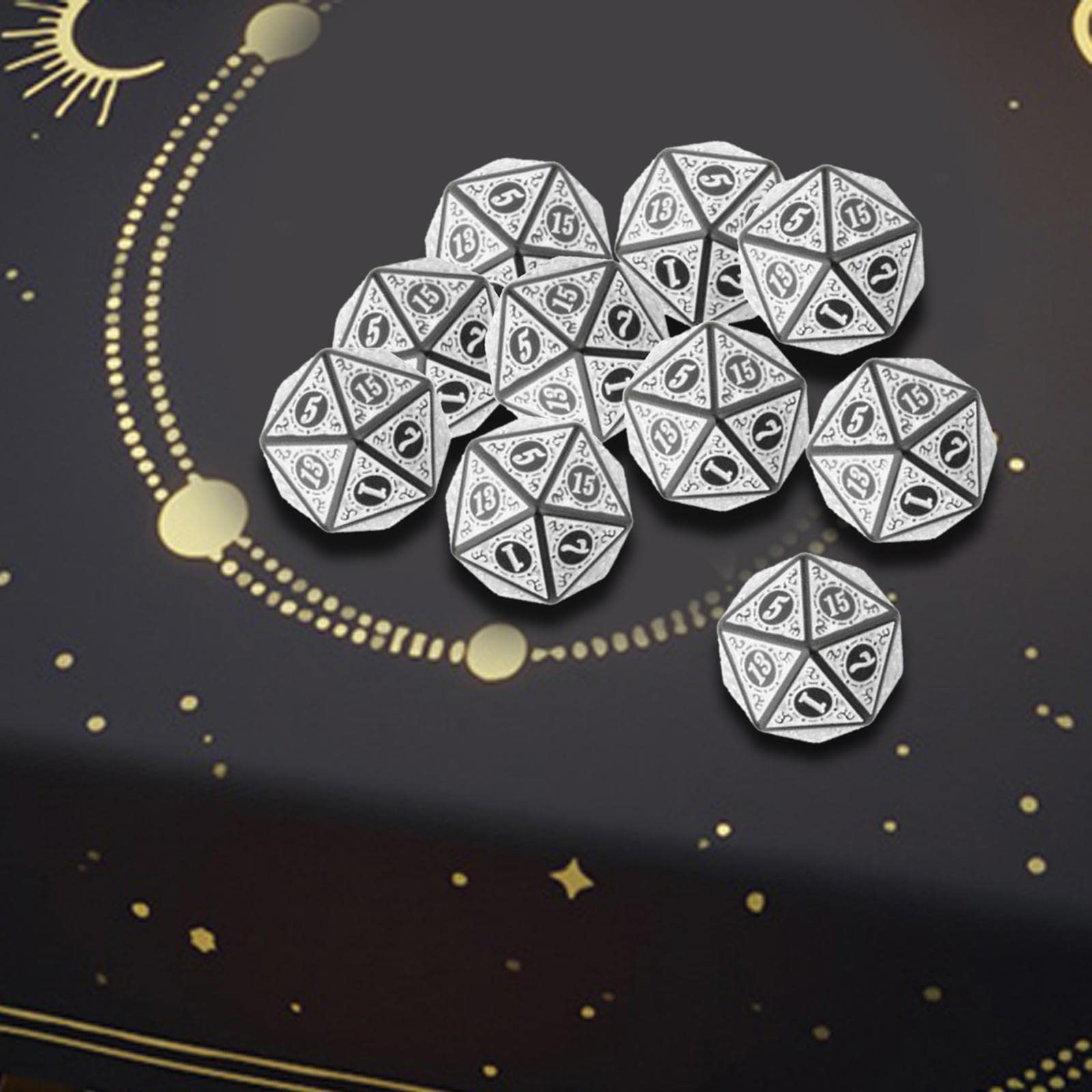 Lot de 10 dés polyédriques résistants à l'usure pour MTG, jouets, cadeau, RPG, blanc, 20 mm