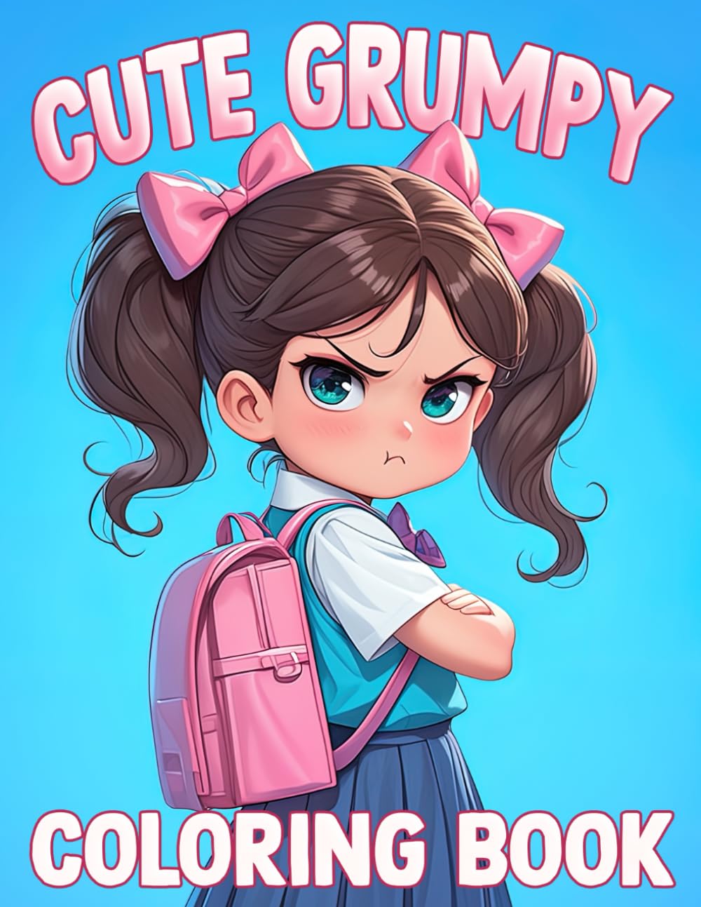 Cute Grumpy Coloring Book: Moody Girls Coloring Pages with Expressive and Whimsical Illustrations for All Ages Stress Relief & Relaxation