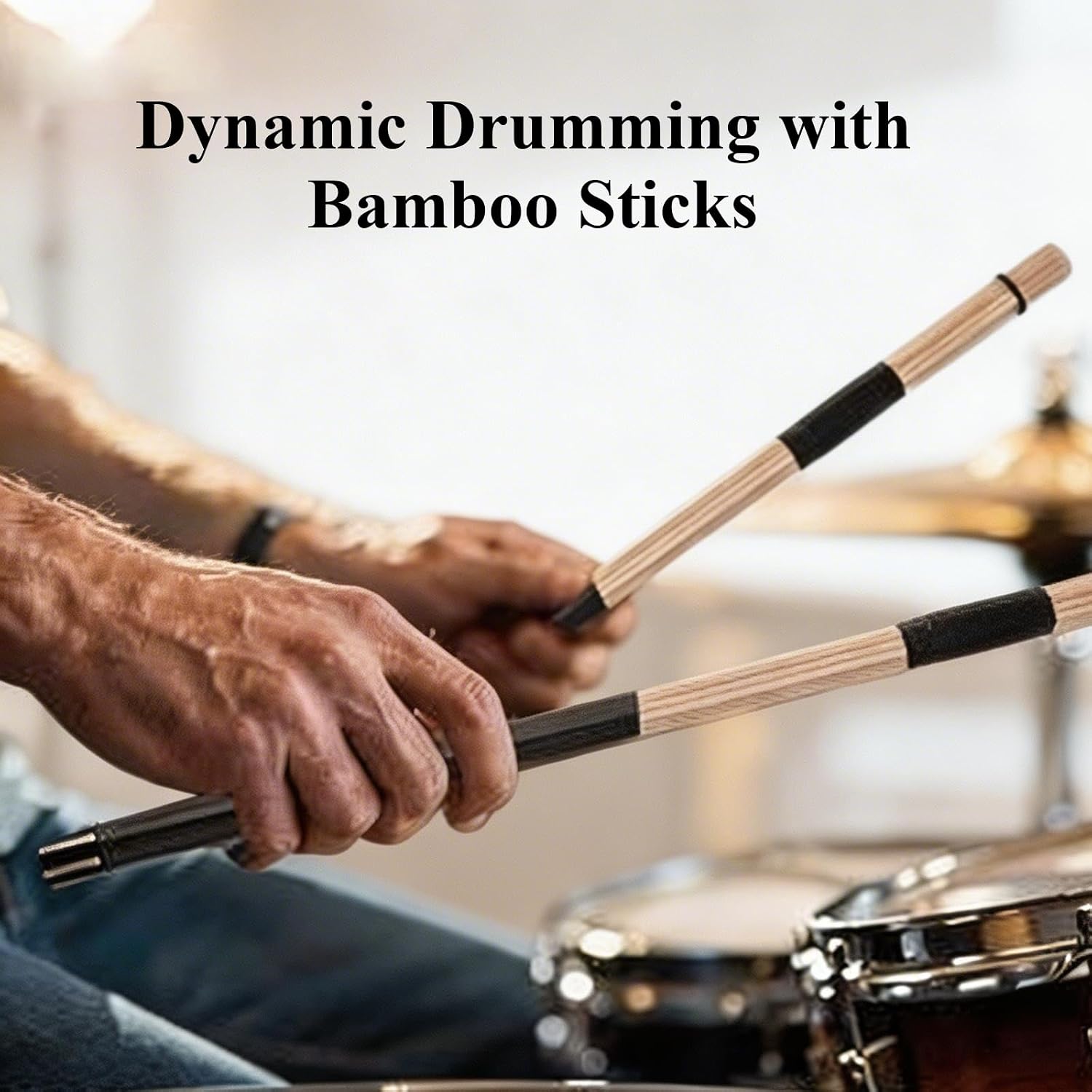 3 Pairs of Bamboo Bundle Drumsticks 5A Jazz Drum Sticks 19 Bundle Rods Drumsticks Drum Brushes Sticks Rod Drumsticks Music Instrument Accessory