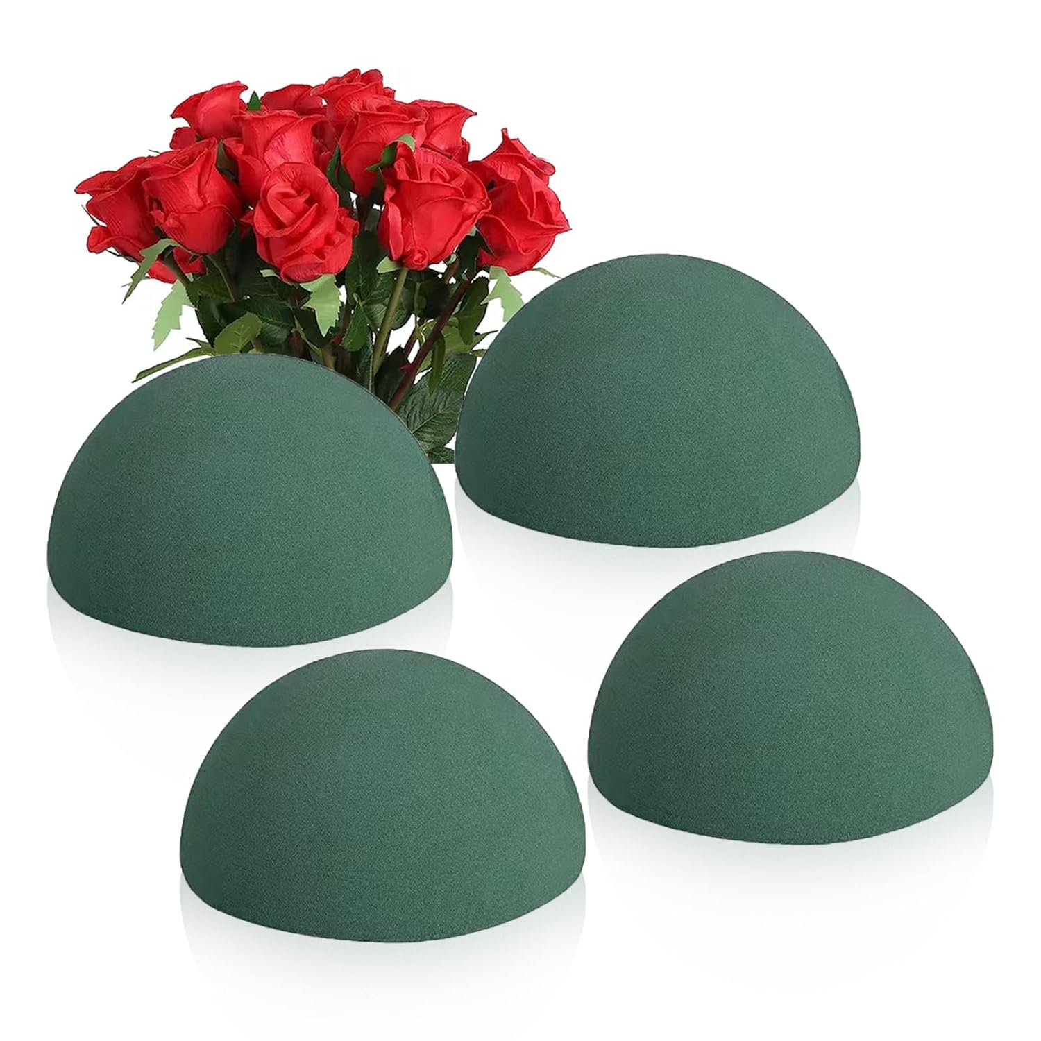 Floral Dry Foam Half Ball 4 Pack Green Floral Foam Round Foam Block Dry ...