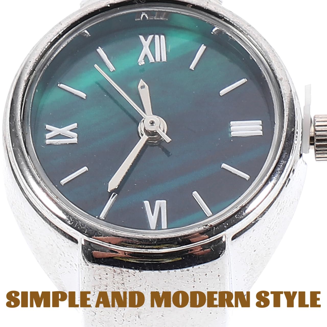 ibasenice Reloj de dedo digital anillo de reloj de moda reloj de anillo pulido con correa ajustable mini anillo reloj reloj anillo reloj anillo con números romanos reloj