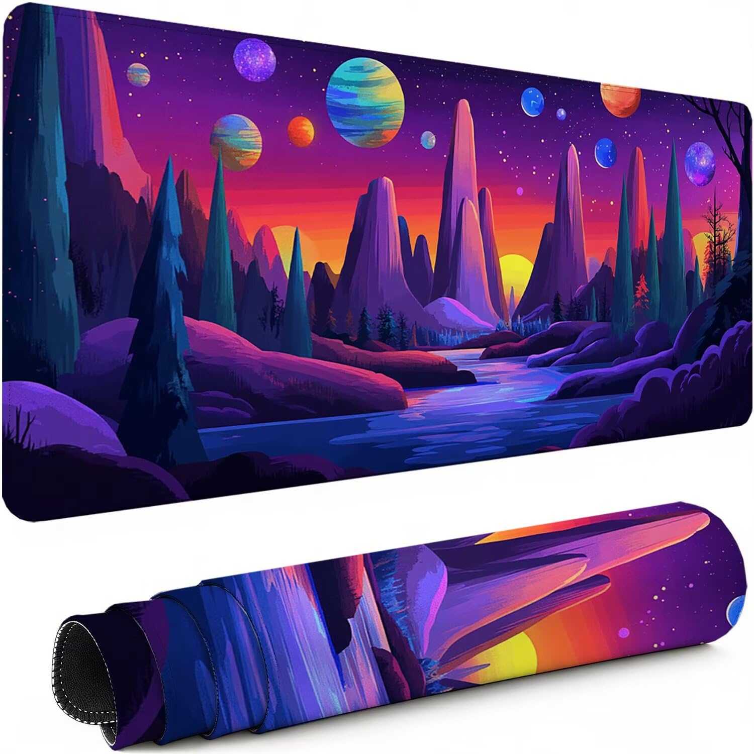 Podkładka pod mysz XXL komiksy 1000 x 500 x 3 mm antypoślizgowa gumowa podkładka pod mysz gracz krajobraz precyzja kompatybilna z wszystkimi myszami, wodoodporna ochrona na biurko do domowego biura