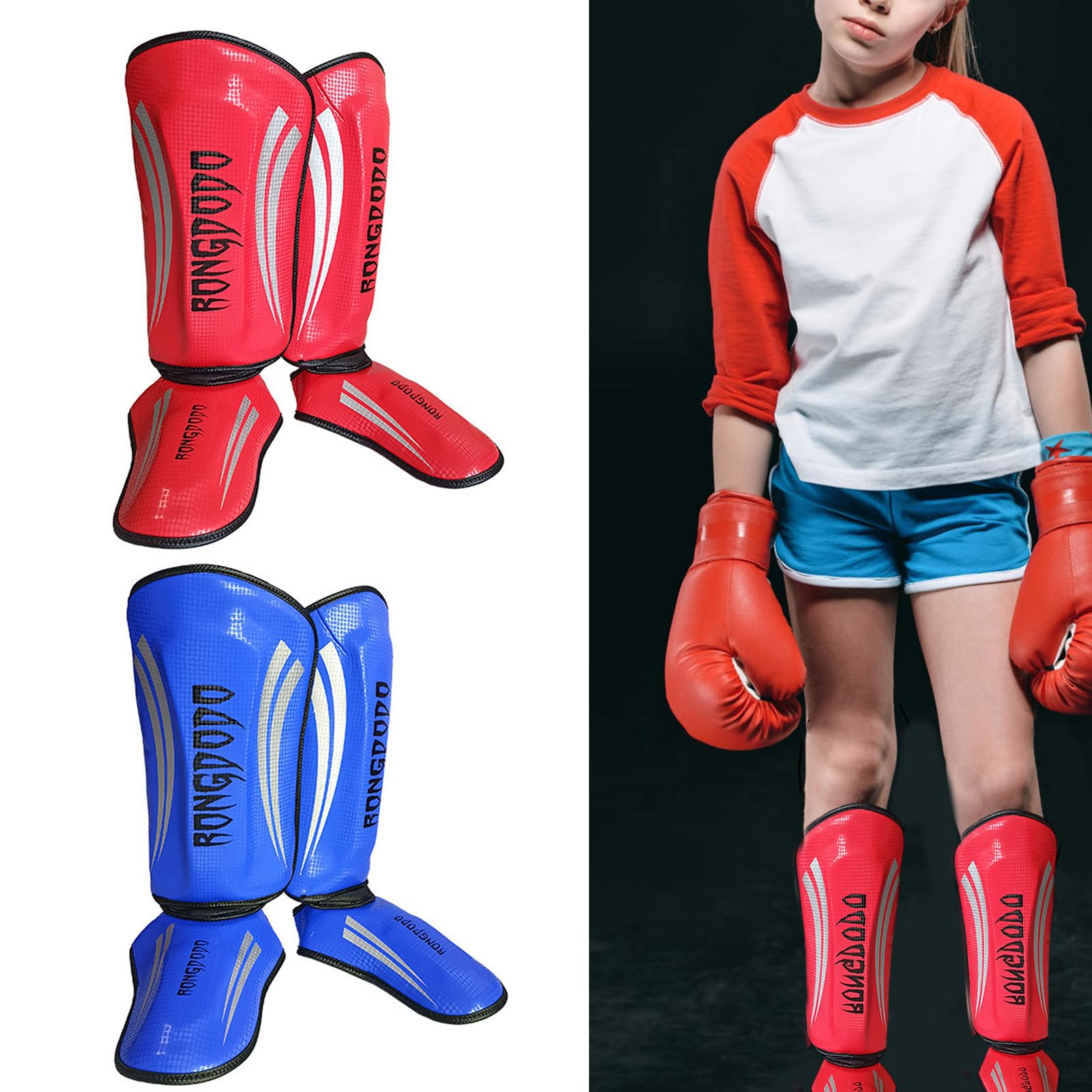 Sport Parastinchi Arte Marziale Gamba Piede Sparring Attrezzatura di Formazione Per Adulti Teen Karate Boxe Taekwond Arte Marziale Pad