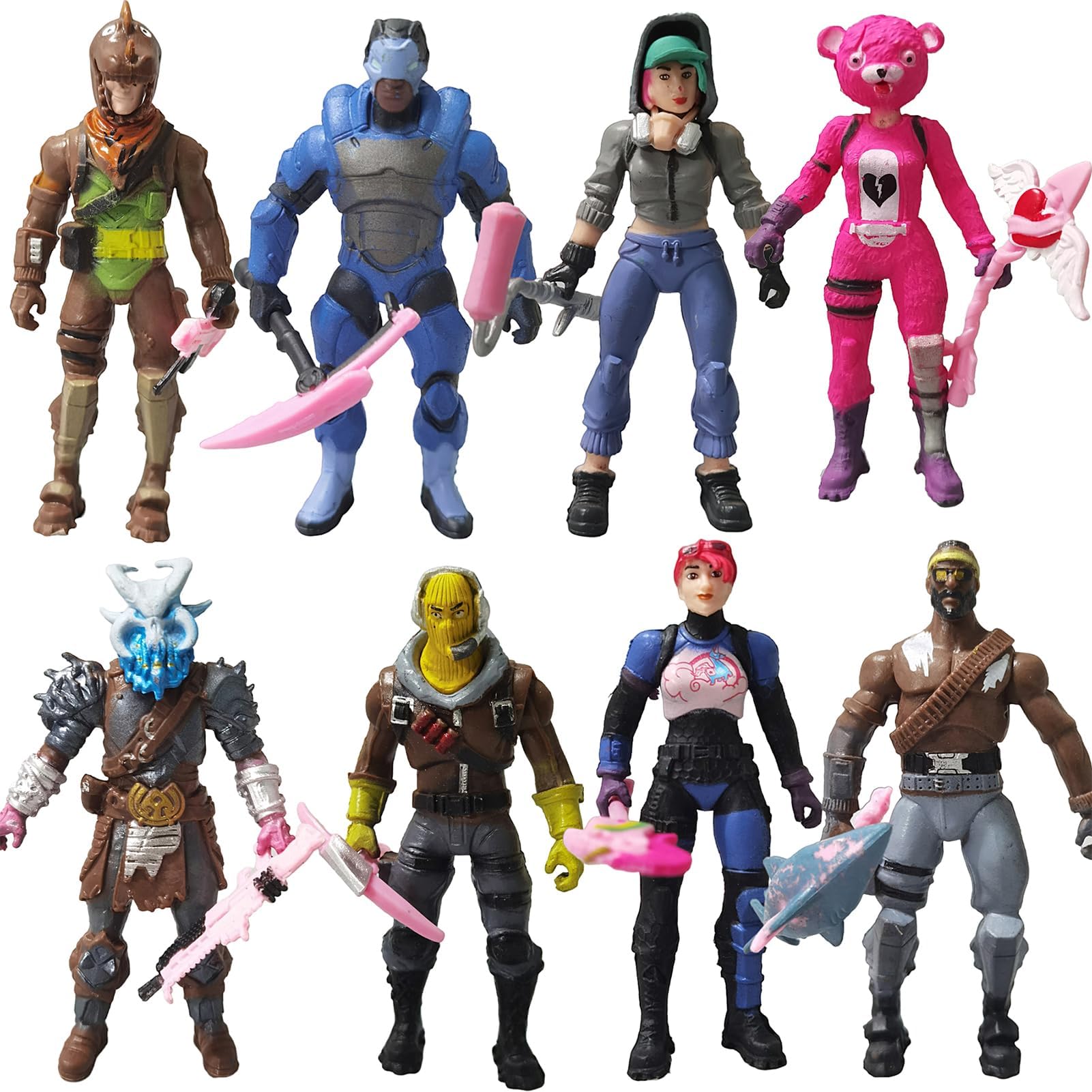 Jofiesu Video Game Happy Birthday Cake Topper, Party Supplies Cake Decoration Supplies for Kids Adults Girls Boys (8pcs)