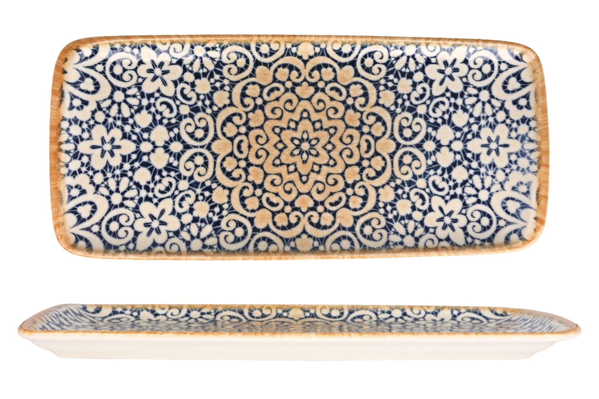 Bonna Placa de servicio - Alhambra - Porcelana - 34x16 cm - juego de 2