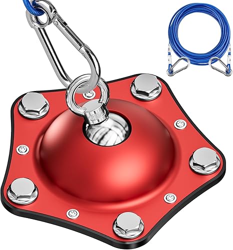 Miniatura 7 de Estaca de amarre para perros para acampar al aire libre, carrera para perros giratoria de 360°, sin enredos, estacas pesadas para perros para Rojo