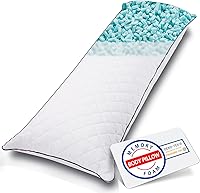 1MIDDLEONE Memory Foam Body Pillow for Adults - 20x54 Inch Firm Full Body Pillow for Side Sleepers, Back & Pregnancy Support, White