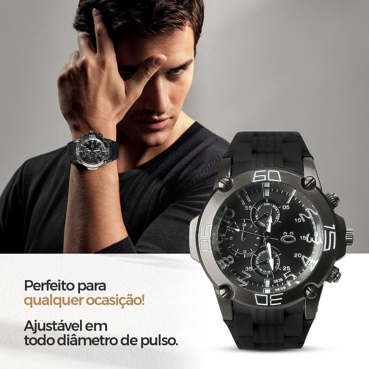 Genérico, Kit Presente Homem: Relógio Deluxe Preto Original + Caixa + Óculos Sol + Colar e Pulseira Prata – Moda Casual Versátil em promoção! Veja a oferta e mais achadinhos de Relógios de pulso 5 Hoje é o melhor dia para comprar Genérico, Kit Presente Homem: Relógio Deluxe Preto Original + Caixa + Óculos Sol + Colar e Pulseira Prata – Moda Casual Versátil com aquele preço maroto! Promoção! Aproveite a oferta! 5
