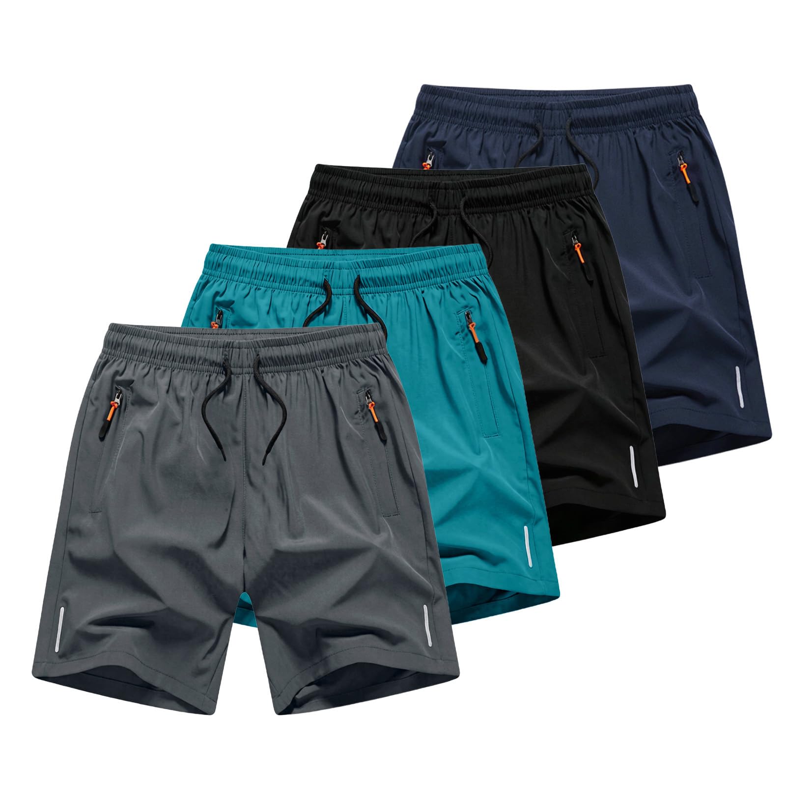 duxyoz 4/6/8/Packung, schnell trocknende Shorts, athletisch, Laufshorts, Sport, lässig, Sommer, Sweatshorts, leicht, atmungsaktiv, feuchtigkeitsableitend, Sportbekleidung, Jogginghose, elastischer