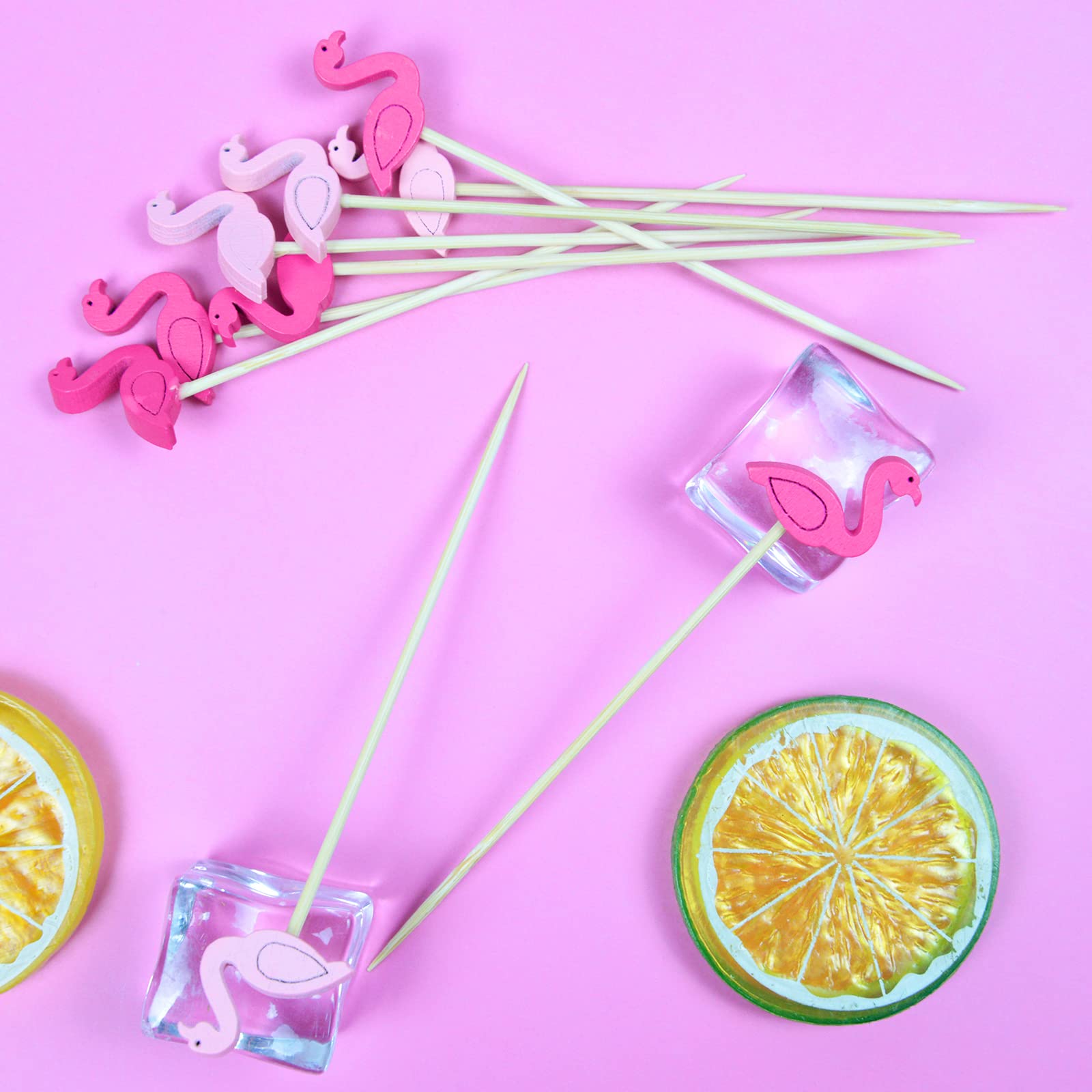 Flamingo Cocktail Picks, Set Of 200 | 4.7" Pink Bamboo Skewers For Drinks, Appetizers & Party Decor - View #7