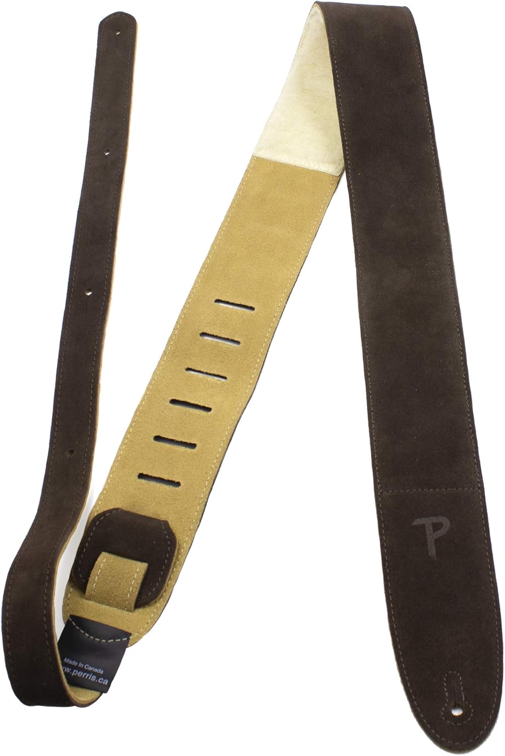 Perri’s Leathers Ltd. - Guitar Strap - Suede - Adjustable - For Acoustic/Bass/Electric Guitar - Made in Canada