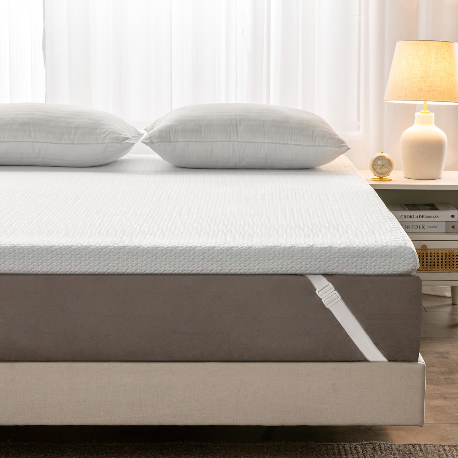 USPARK 5cm Memory Foam Mattress Topper Kingsize Bed (King-150x200cm)