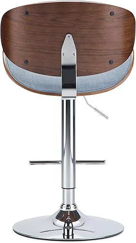 Miniatura 159 de SIMPLIHOME Marana - Taburete de bar giratorio ajustable – Silla tapizada de metal de 33 pulgadas de altura de asiento en piel sintética vegana