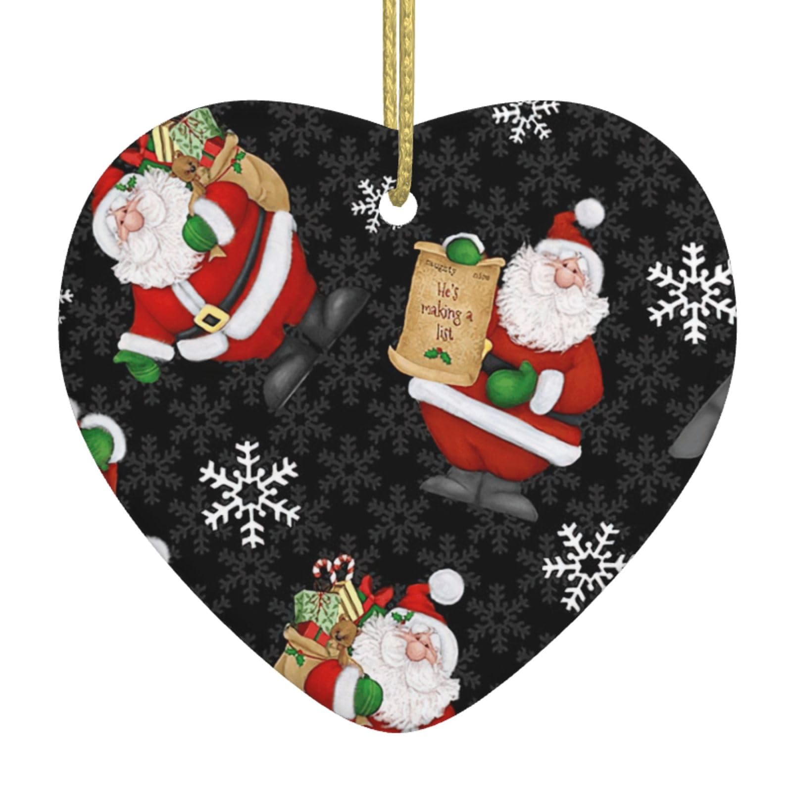 Nbtghga White Merry Christmas Happy Print Christmas Ornaments, Ceramic Hanging Ornament, Xmas Tree Decoration, Holiday Home Decor