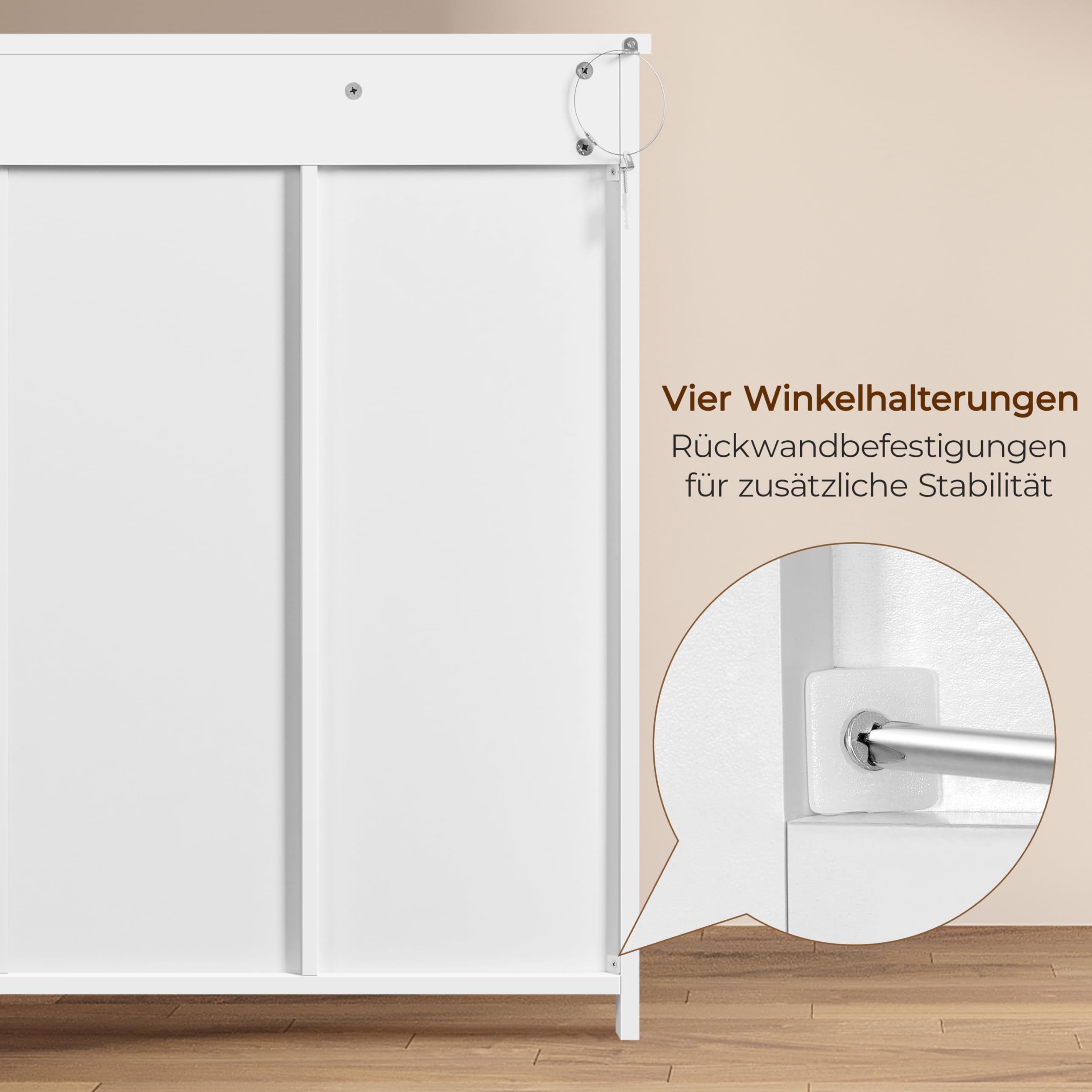 Yaheetech Badezimmerschrank Unterschrank Badkommode mit 4 Schubladen und 2 Türen Badschrank Bodenschrank mit höhenverstellbaren Einlegeboden fürs Badezimmer Wohnzimmer Flur Küche, Weiß