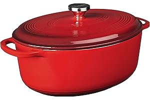 Lodge 7-Quart Enameled Cast Iron Oval Dutch Oven: Kitchen Staple for Culinary Creations