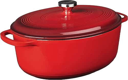 Lodge 7 Quart Enameled Cast Iron Oval Dutch Oven with