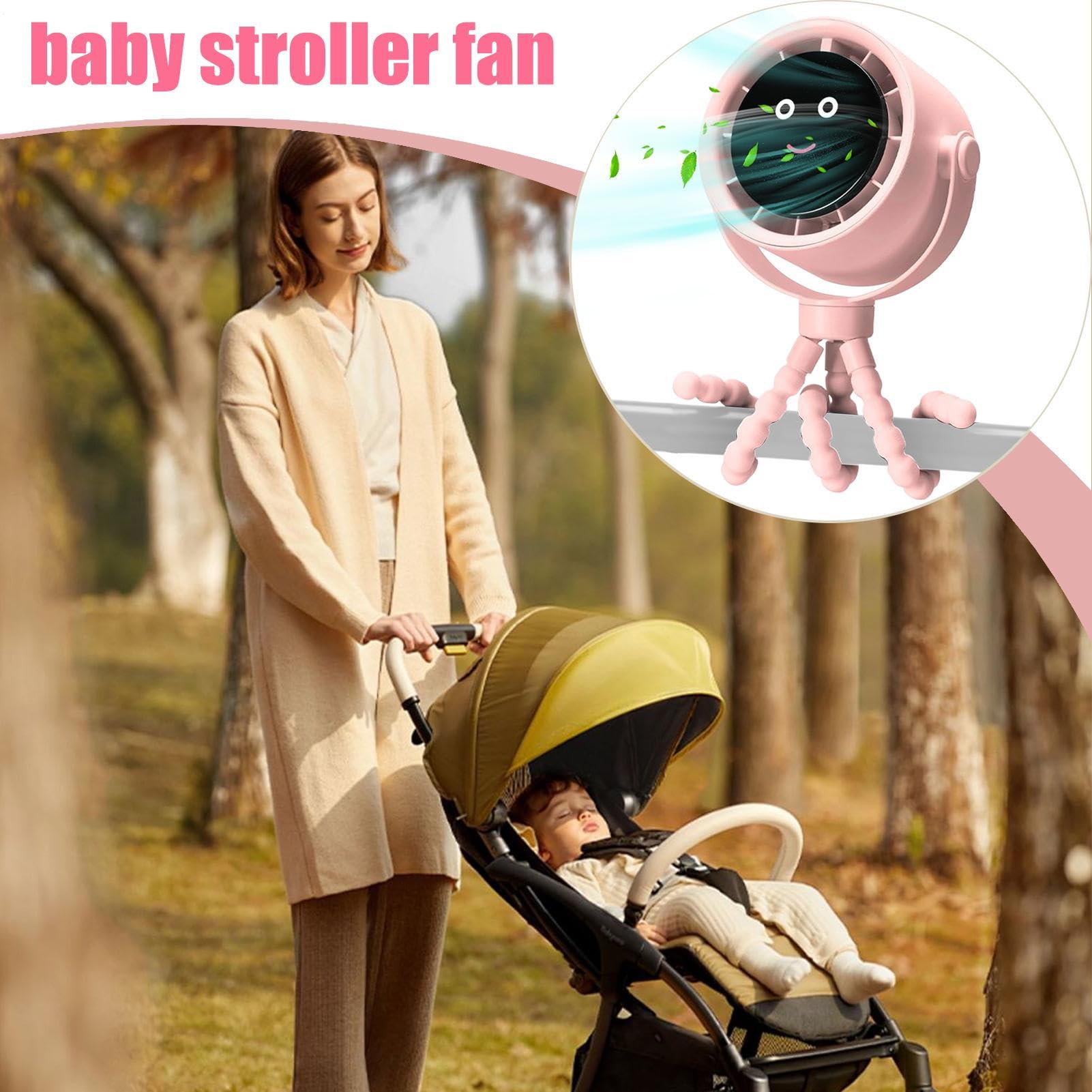 Ventilatore Clip Per Passeggino Ventilatore Personale Portatile Con Clip | Raffreddatore D'aria 5 Velocità Ricaricabile Girevole 360° Per Viaggio Estivo All'aperto Campeggio