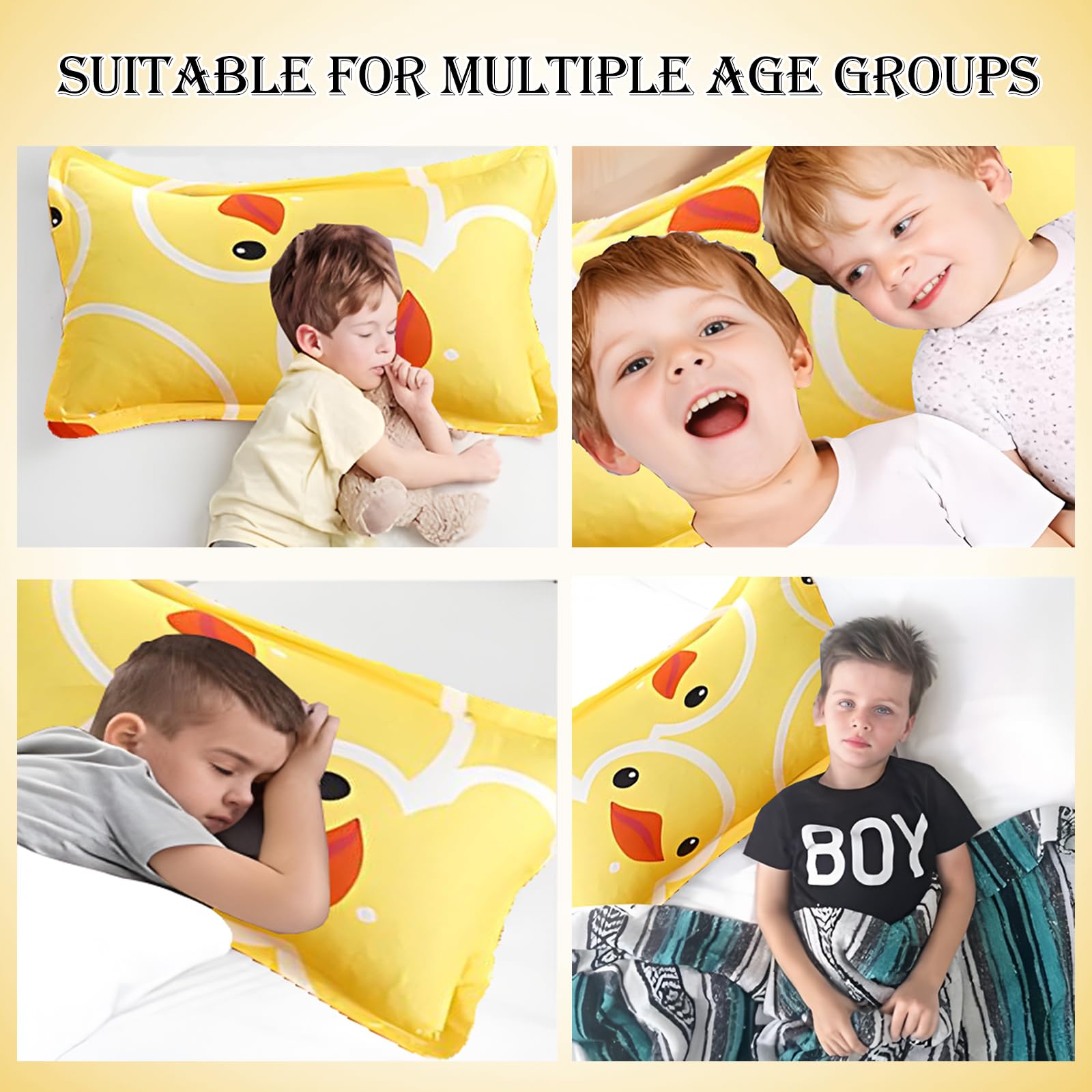 Juego de 2 fundas de almohada 100 % de algodón, fundas de almohada para cuna, 50 x 75 cm, suave y transpirable, para cama de niño y niña, funda de almohada de viaje para niños (amarillo