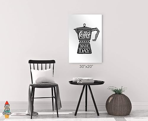 Miniatura 6 de HB Art Design Coffee Made My Day Black and White Retro Coffee Pot Metal Print Wall Art Coffee Bar Decor Coffee Signs Kitchen Wall Decor Dining Room