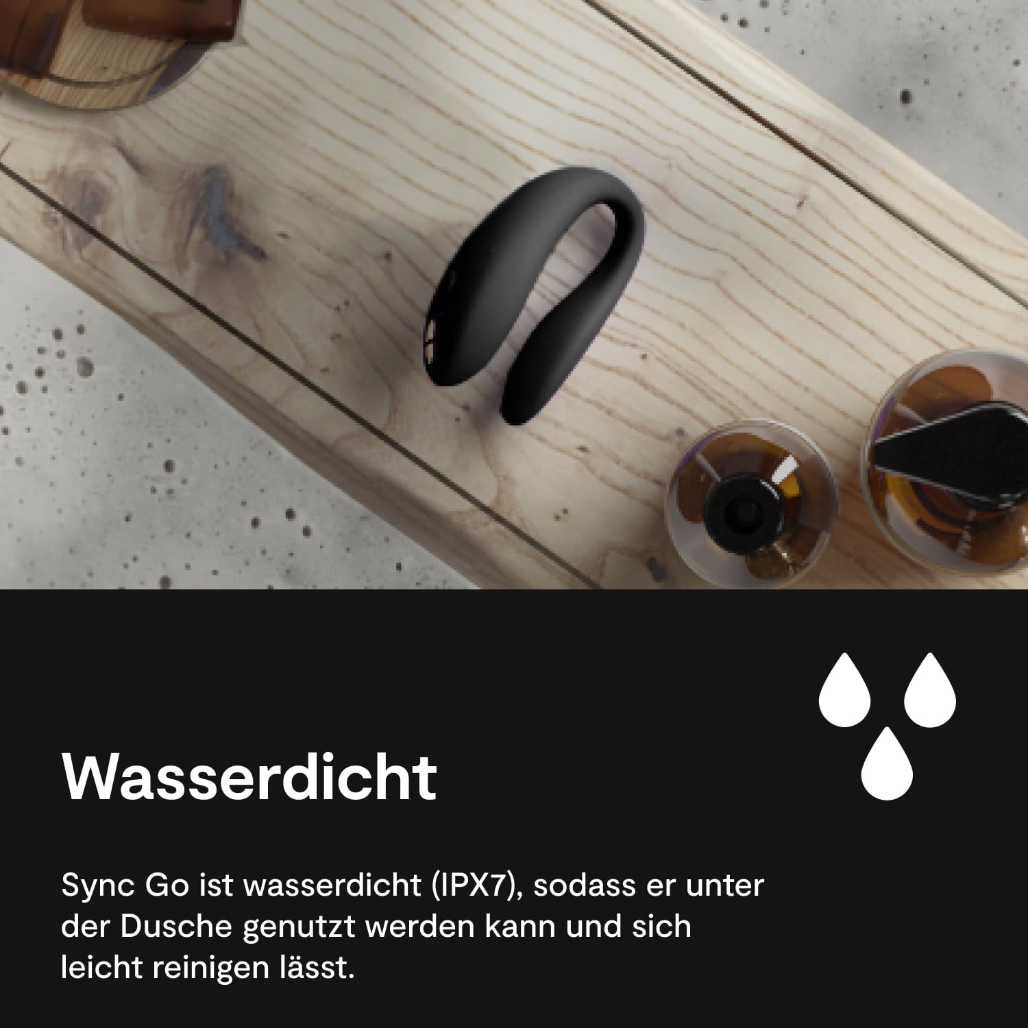 We-Vibe Sync Go Vibrator für Paare Travel Edition - C-Förmiger Vibrator - Wearable für Paare - Vibrationen für gemeinsamen Genuss - Wiederaufladbar - Reiseetui - Schwarz
