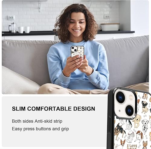 Miniatura 7 de FANXI Funda de teléfono para perros compatible con iPhone 13 Mini de 5.4 pulgadas, funda protectora a prueba de golpes de aluminio TPU de aluminio