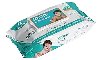 FloRite Premium Baby Wipes (72 Pcs), Enriched with Aloe vera & Vitamin E, Skin Friendly Dermatologically Tested (Pack of 1).