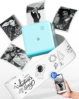 Memoking Inkless Bluetooth Printer - HD 300dpi Photo Sticker Printer Machine Mini - M02 Pro Thermal Mini Printer for Pad&Phone - 2" Mini Sticker Maker Machine Printer for Memo,Photo,DIY,Fun,1D/QR,Logo