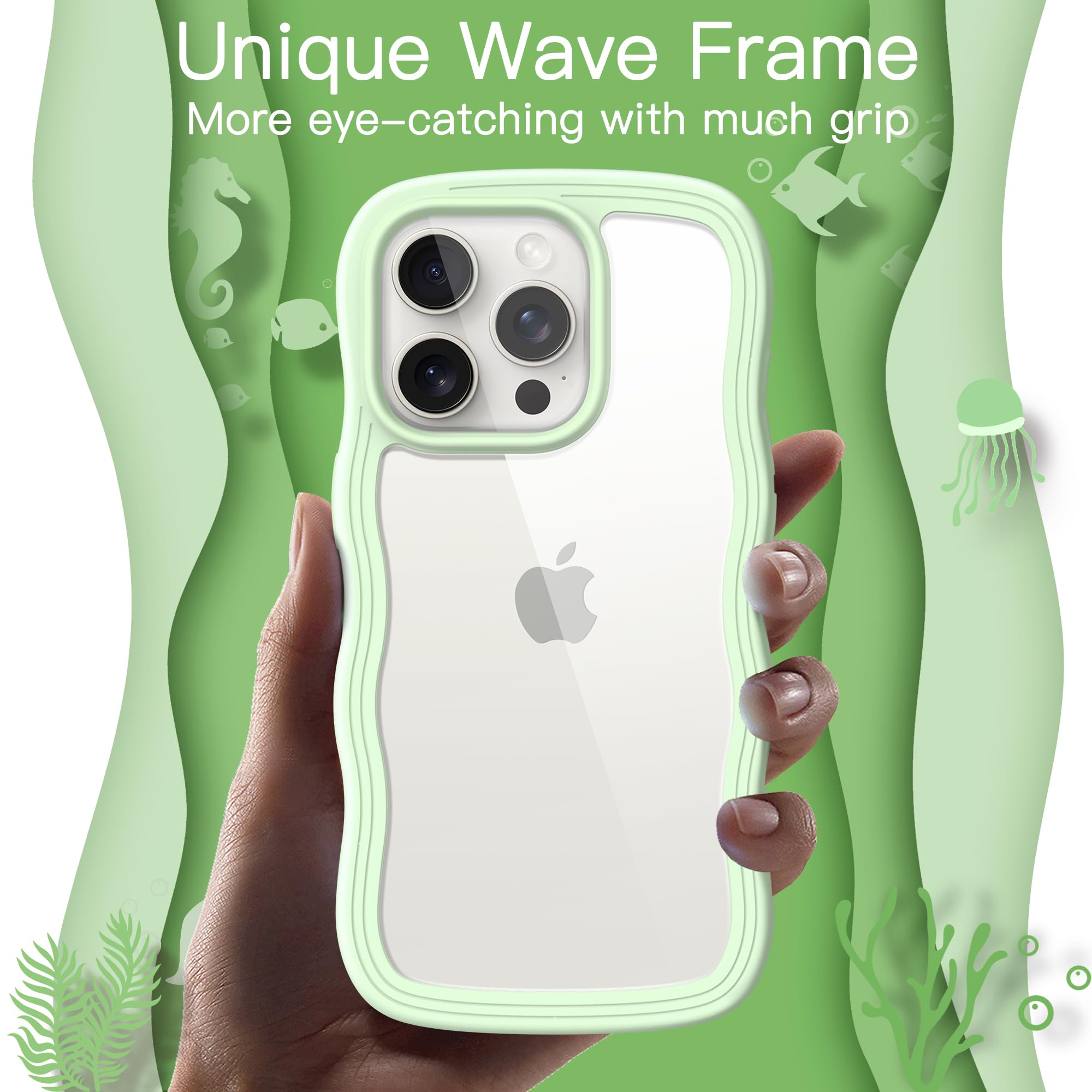 JETech Cover Onde Per IPhone 16 Pro Max: Custodia Antiurdo Con Cornice Riccia E Retro Rigido Trasparente, Protezione Anti-giallo - 4