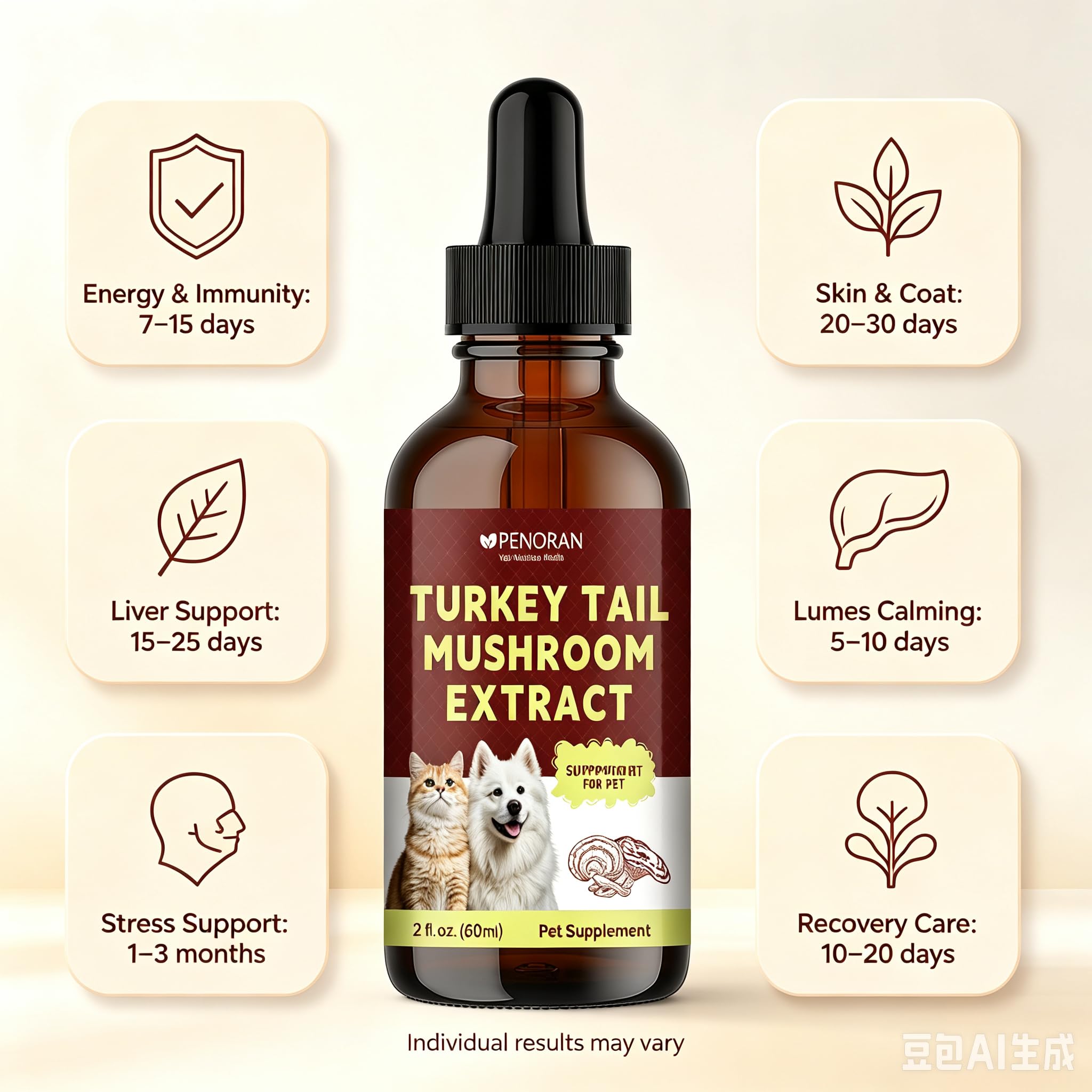 Turkey Tail Mushroom Extract for Dogs & Cats Lipoma Lumps Bumps Warts, — Amazon image 6