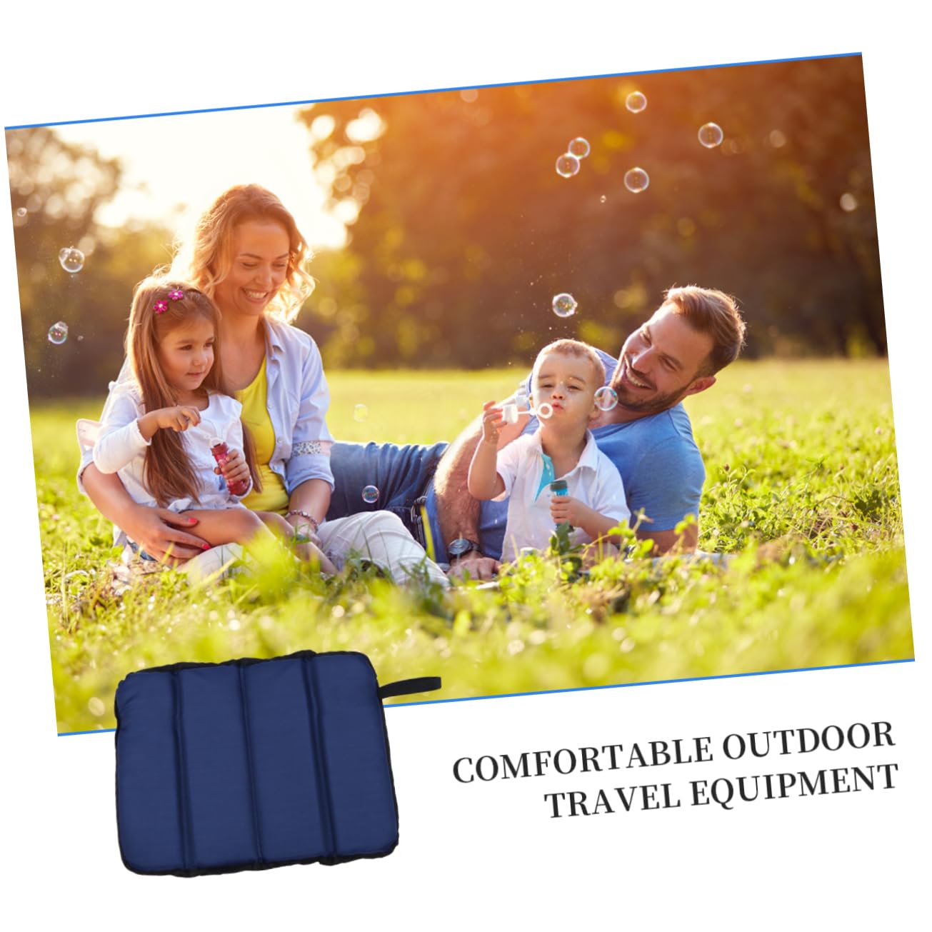 Anneome 2 Piezas Cojines Plegables Impermeables para Picnic y Camping Resistentes y Portátiles con Oxford Duradera Azul Oscuro de Unidades para Exteriores y Actividades