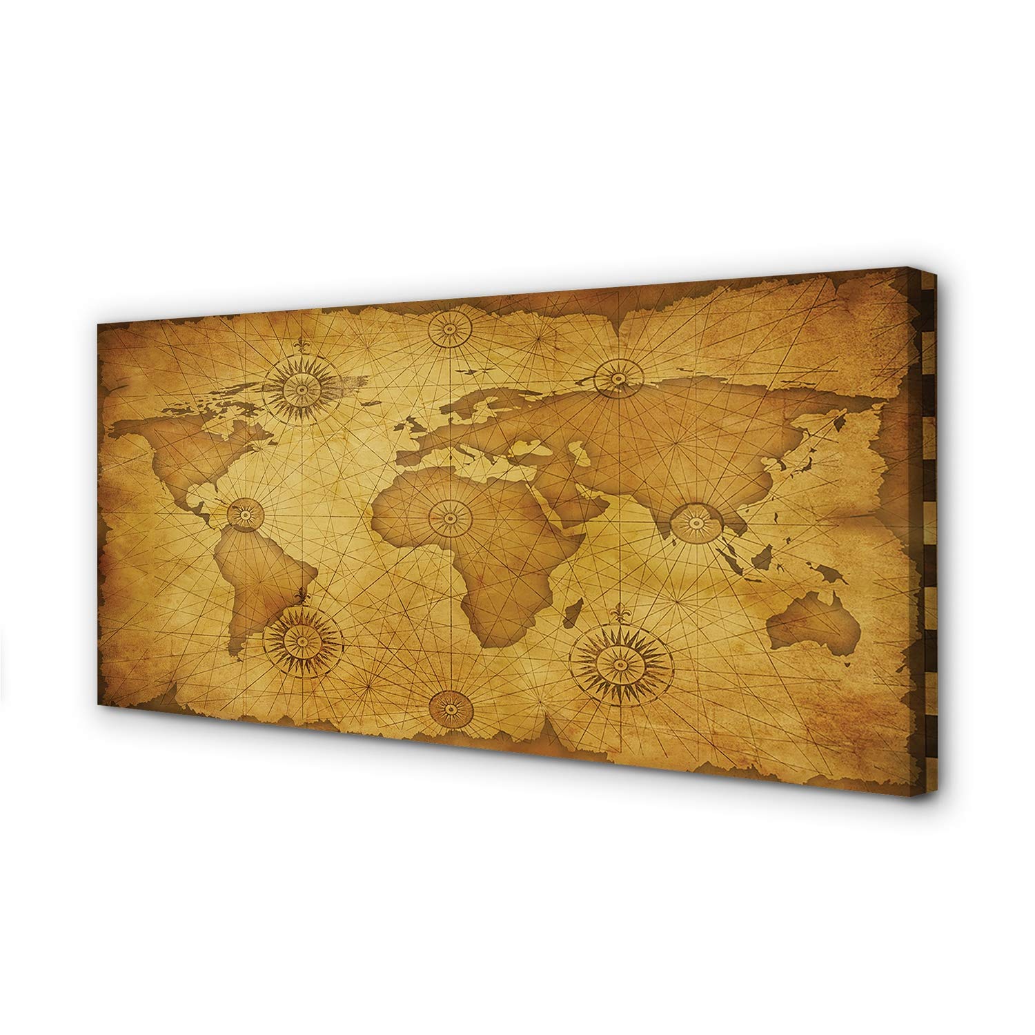 Carte décorative murale vintage sur toile Tulup 100x50cm pour bureau