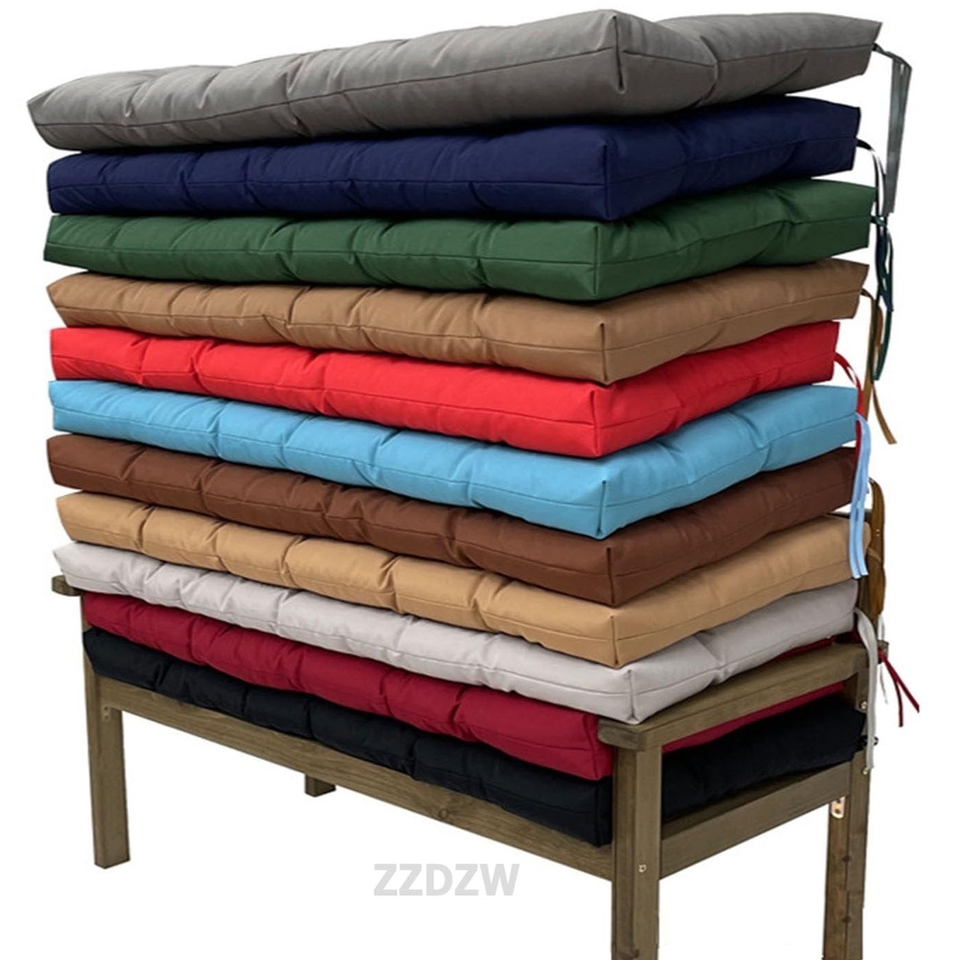 Cuscino Impermeabile per Panca da Giardino con Cinghie Antiscivolo,Cuscini Ideale per Panchine Interne Ed Esterne, Cushion Divano Sedie A Dondolo E Sedie A Dondolo(Verde,60x150cm)