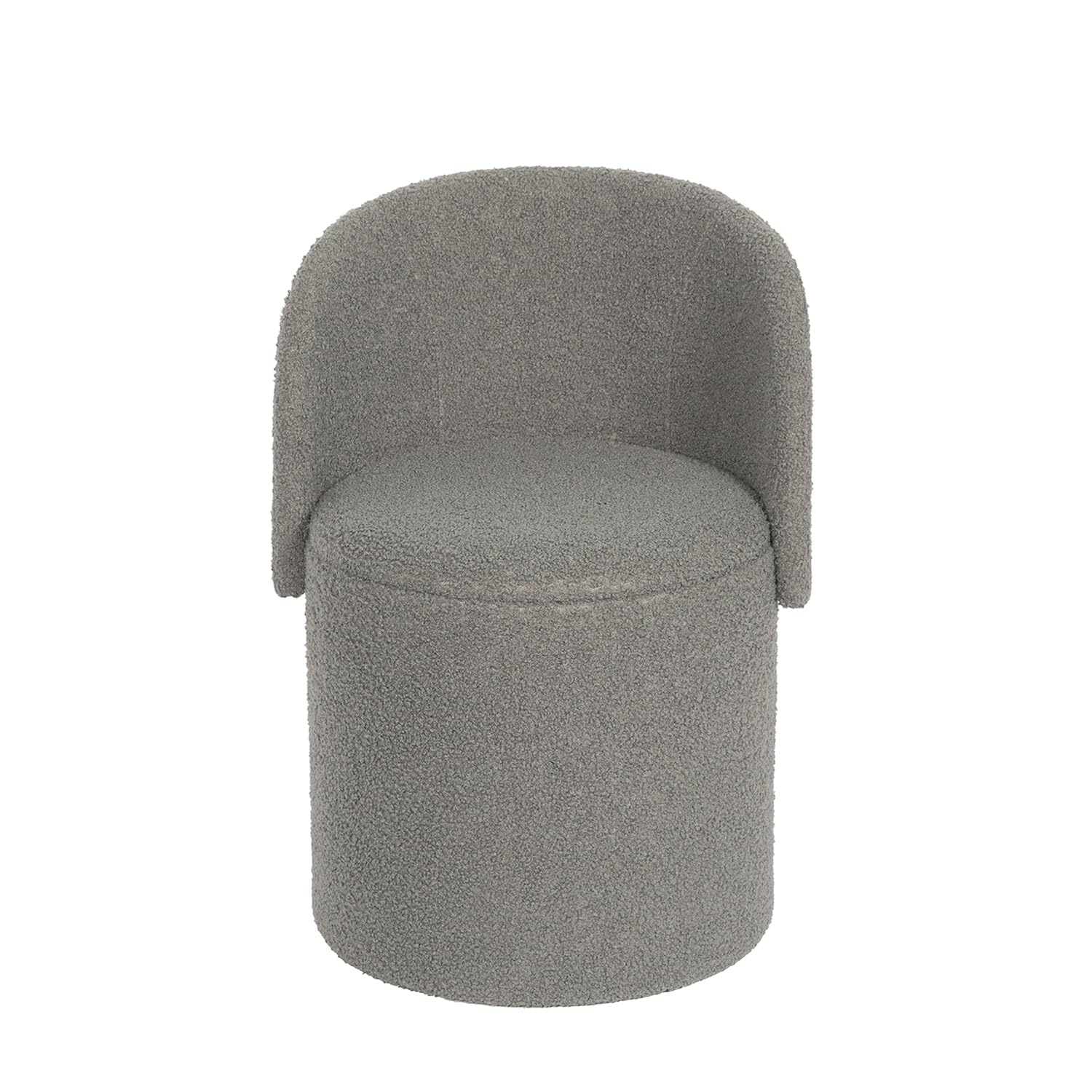 GC GAVENO CAVAILIA Boucle Round Stool Ottoman Storage Box | Vanity Stool With Storage Hidden Removable Lid, Ottoman Folding Stool Foot Rest Bench Seat Chair For Living Room, Bedroom, Grey